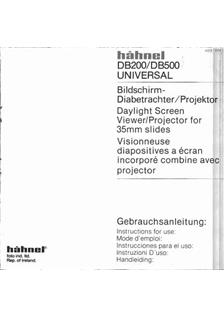 Haehnel DB 200 manual. Camera Instructions.